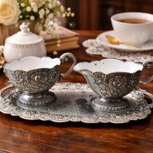 Vintage Holiday Imports Inc Sugar & Creamer Set with Tray